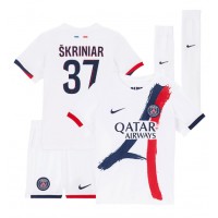 Fotballdrakt Barn Paris Saint-Germain Milan Skriniar #37 Bortedraktsett 2024-25 Kortermet (+ Korte bukser)